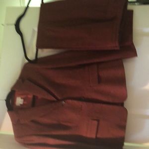 Ann Taylor Loft Wool Pantsuit. Rust/Tweed. 4P